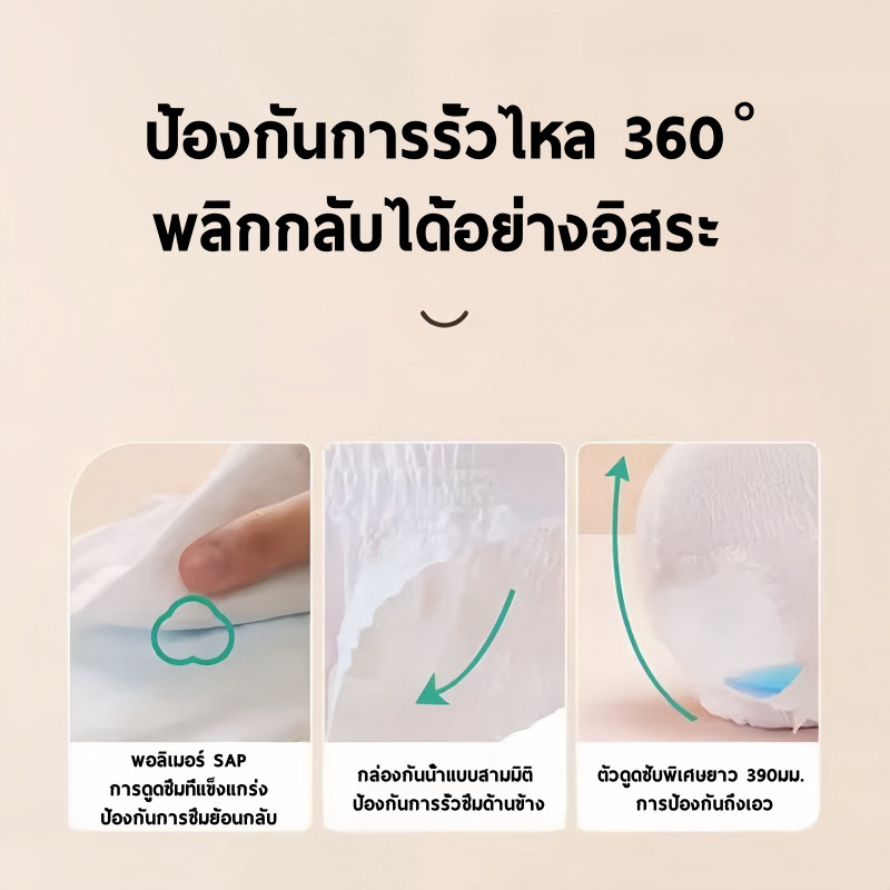 Oldlaiben  ผ้าอนามัยแบบกางเกง ผ้าอนามัย 5 ชิ้น/ซอง หลับสนิทตลอดคืน ระบายอากาศได้ดี คุณแม่หลังคลอดสาว - รูปที่ 7