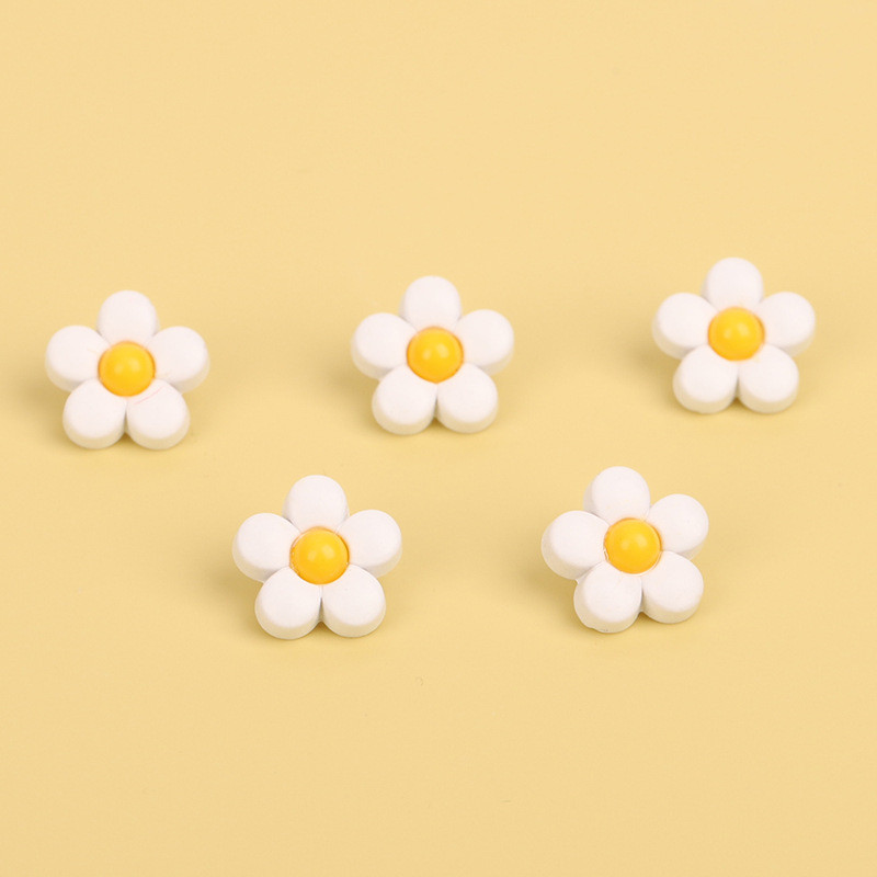 10ชิ้น/เซ็ต18มิลลิเมตรน่ารักสีขาวสีดอกไม้เรซิ่นปุ่มสําหรับ ทําเอง เด็กคาร์ดิแกนแจ็คเก็ตเสื้อกันหนาวเสื้อผ้ากระดุม