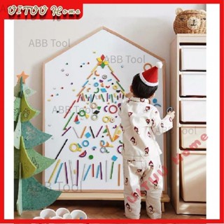 🎉ข้อเสนอพิเศษ: ไวท์บอร์ด กระดานแม่เหล็ก 2-in-1 กระดานดำ เหมา…