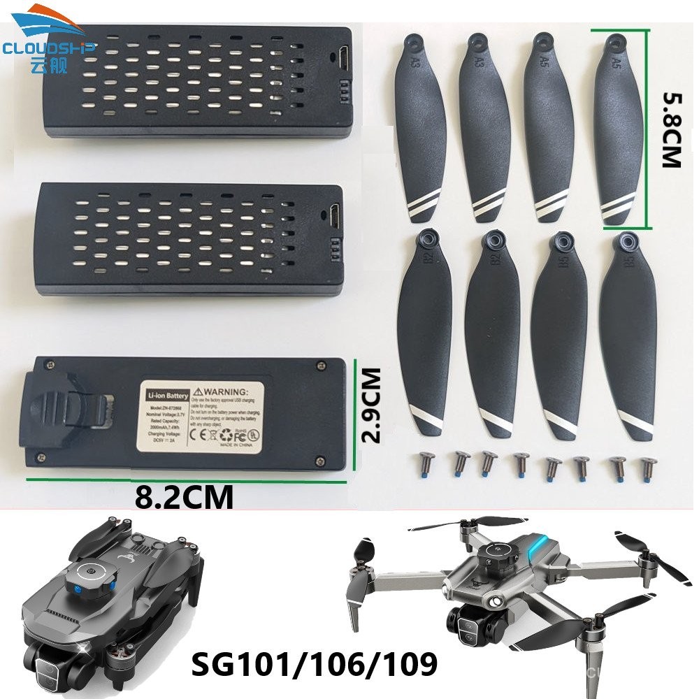 Upgraded 3.7V 2000 Mah Drone Battery Fits Sg101/Sg106/Sg109 Max Drone Lipo Backup Spares and Replace