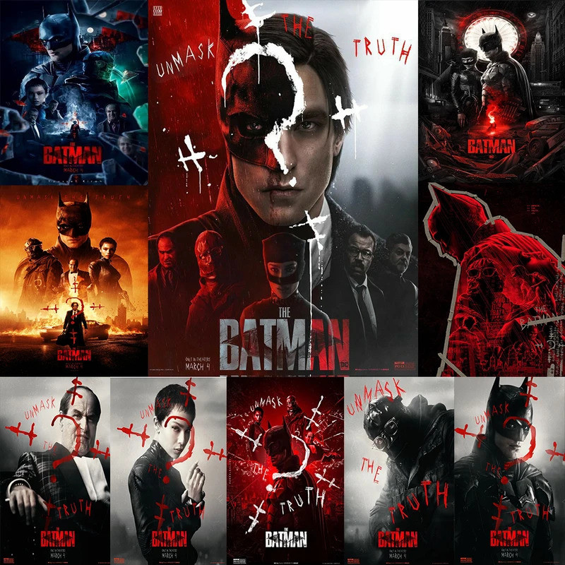 B-Batman S-Super H-Hero ร้อนภาพยนตร์โปสเตอร์ผ้าใบภาพวาดภาพ Wall Art โมเดิร์นคลาสสิกเกมห้องนอน Home D