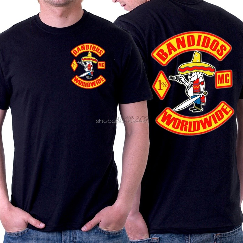 ((จัดส่งตลอด 24 ชั่วโมง) เสื้อยืดสไตล์ใหม่พิมพ์ลาย Bandidos Motorcycle Club สีดํา ไซส์ bz5356 AAC37434