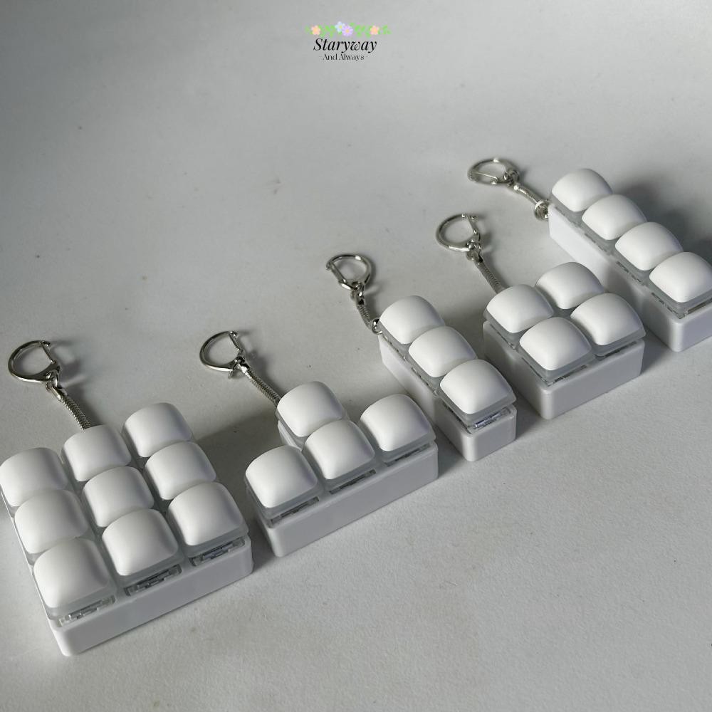 STARYSWAY Fidget พวงกุญแจ, DIY คีย์บอร์ด 3/4/9 คีย์คีย์บอร์ด, ปุ่ม Pass เวลานึ่งขนมปัง Clicker ของเล่นผู้ใหญ่