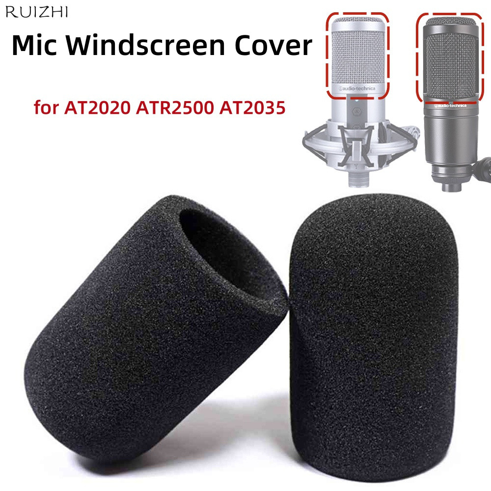 2PCS AT2020 ไมโครโฟนกระจก,ไมโครโฟนกระจก,Windproof โฟม Pop Filter สําหรับ Audio Technica AT2020 ATR25