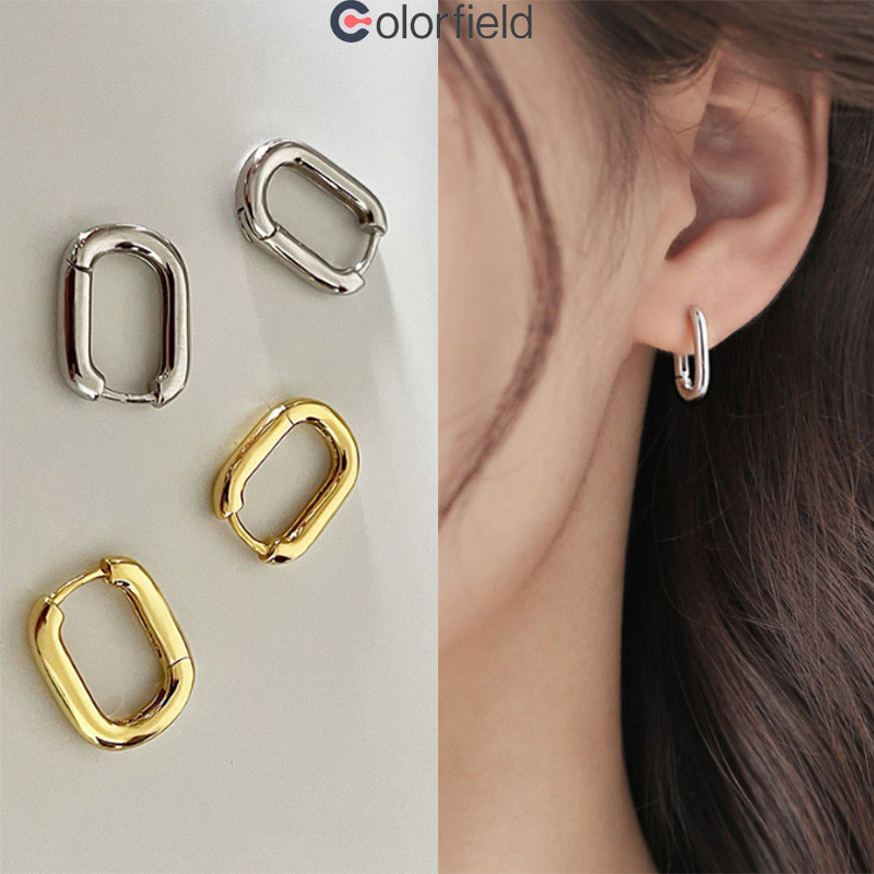 Colorfield ต่างหูรูป U ง่ายๆ ผู้หญิงสไตล์เย็น Niche แฟชั่นเนกประสงค์ Retro-COD