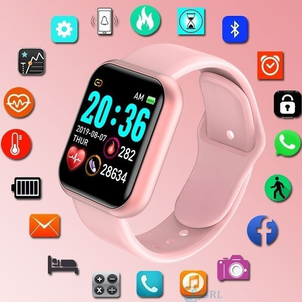 Y68 กันน้ําสมาร์ทนาฬิกาบลูทูธนาฬิกา SmartWatch สําหรับผู้หญิงนาฬิกาอิเล็กทรอนิกส์สําหรับเด็กผู้ชาย F