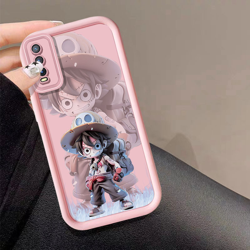 SAMSUNG One PIECEน่ารักLuffyเคสโทรศัพท์สําหรับSamsung Galaxy A13 A12 A14 A15 A20 A30 A21S A22 5G M22