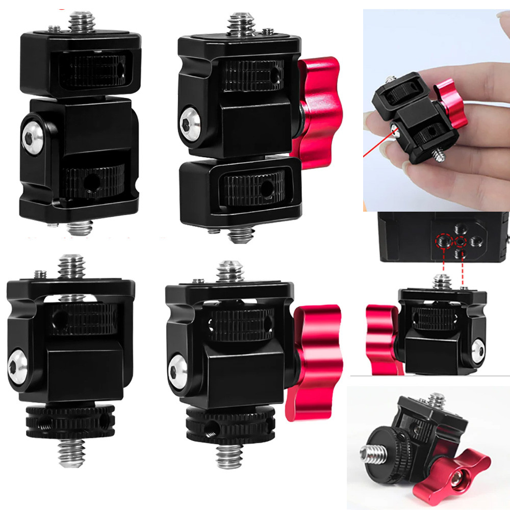 XT-XINTE 180 + 360 องศาหมุน & Tilt Monitor ผู้ถือ EVF Mount Quick Release รองเท้าเย็น 1/4 "สกรูสําหรับ OSMO 360 กล้อง DSLR Mic Flash Light Bracket