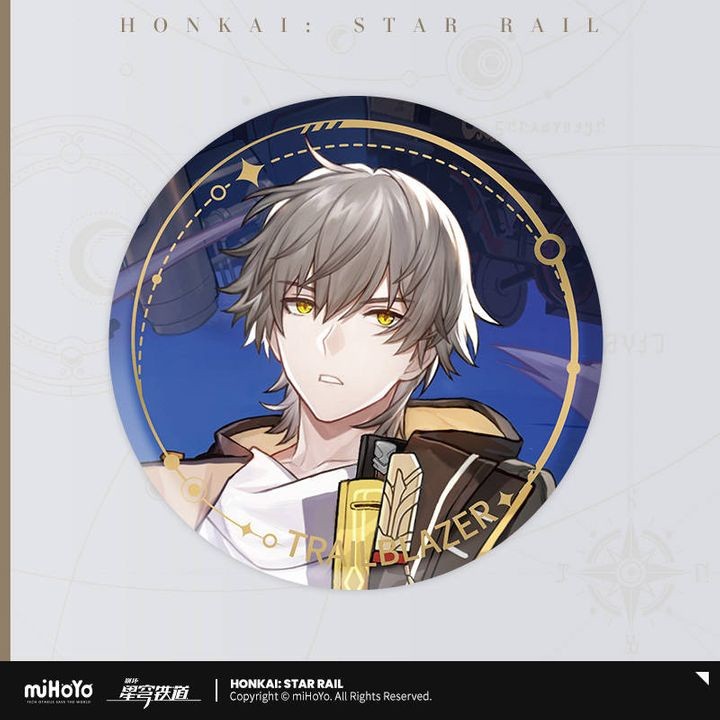 ป้าย Caelus ธีมเทรลเบลเซอร์ชาย Honkai Star Rail Round Badge 58mm