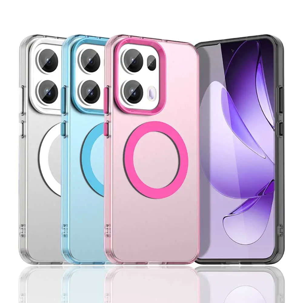 สําหรับ OPPO Reno 13 Pro กรณีหรูหราแม่เหล็กชาร์จไร้สายสําหรับ Reno 14 Pro Magnetic Matte ผิวรู้สึก Hard อะคริลิค Shell กรณี
