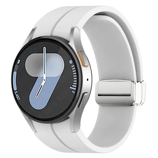 สายซิลิโคนแม่เหล็กสําหรับ Samsung Galaxy Watch 7 6 5 4 40/44 มม.5Pro 45 มม.สร้อยข้อมือสําหรับ Galaxy Watch 6 4Classic 43 มม.47 มม.