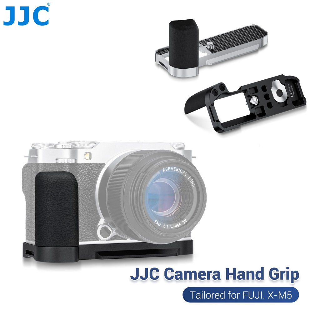 JJC XM5 Grip ด้ามจับกันลื่นสำหรับกล้อง Fujifilm X-M5 XM5 ตัวยึด L แบบปลดเร็วชนิด Arca พร้อมซ็อกเก็ตเกลียวขาตั้งกล้อง 1/4 “-20