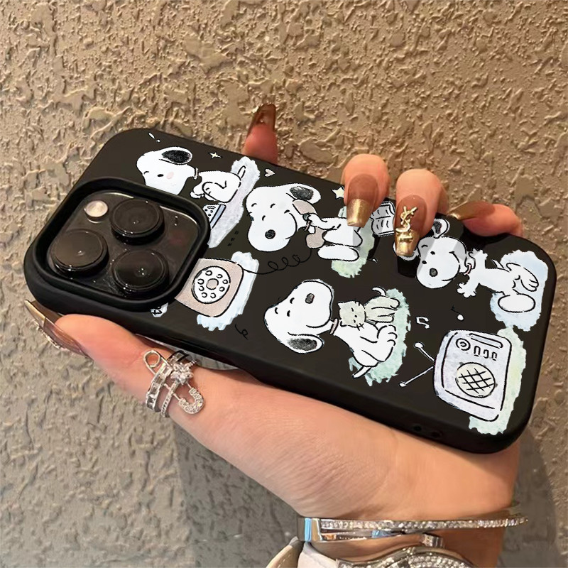 🔥ส่งจากไทย🔥เคสไอโฟน16 13 14 11 15 Pro Max Cute Cartoon Snoopy Silicone Soft Compatible For iPhone 11