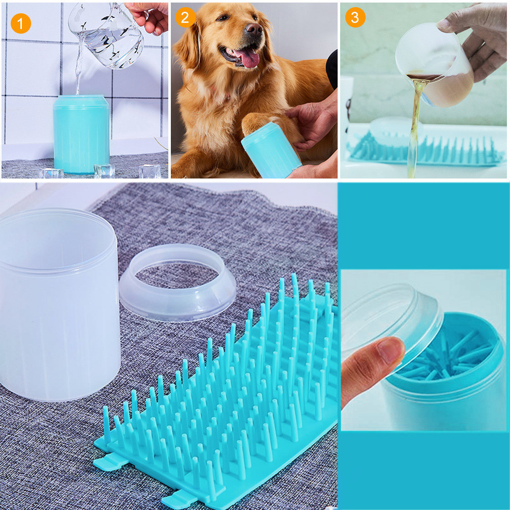 Paw Plunger Pet Paw Cleaner ซิลิโคนอ่อนนุ่มถ้วยทําความสะอาดเท้าแบบพกพาแมวสุนัข Paw Clean แปรงบ้านอุปกรณ์ปฏิบัติ 3 ขนาด - รูปที่ 7