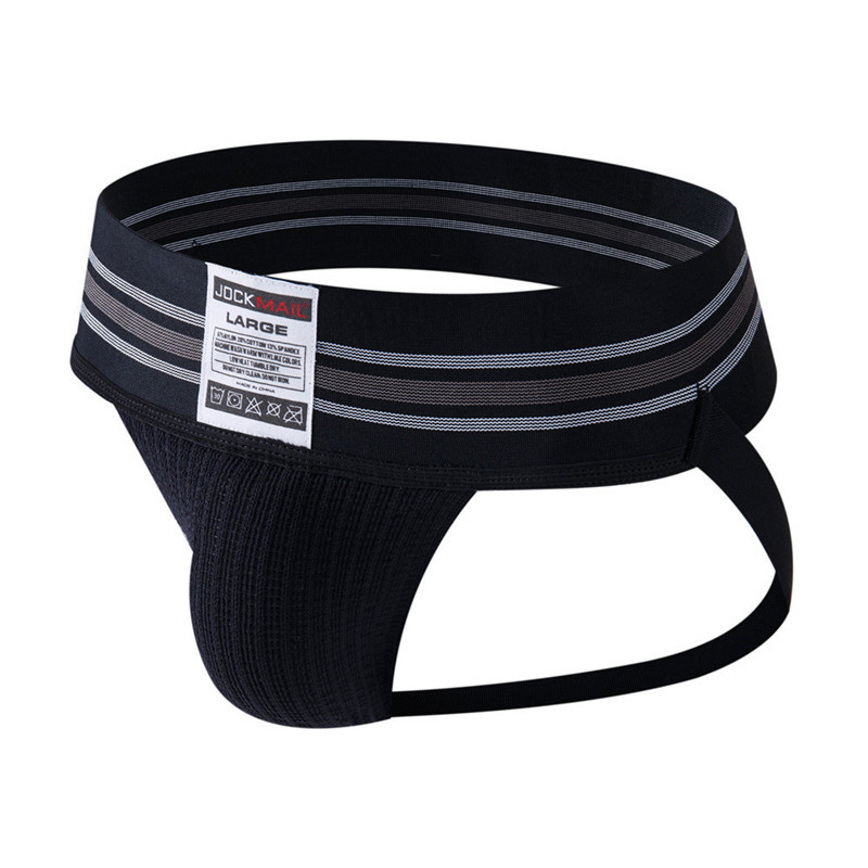 Jockmail SexyJOCKMAIL ชุดชั้นในชายกางเกงกรีฑา Jock Strap Supporter Men Jockstrap Naturally Contoured Waistband 7 สี M-XXL ขนาด