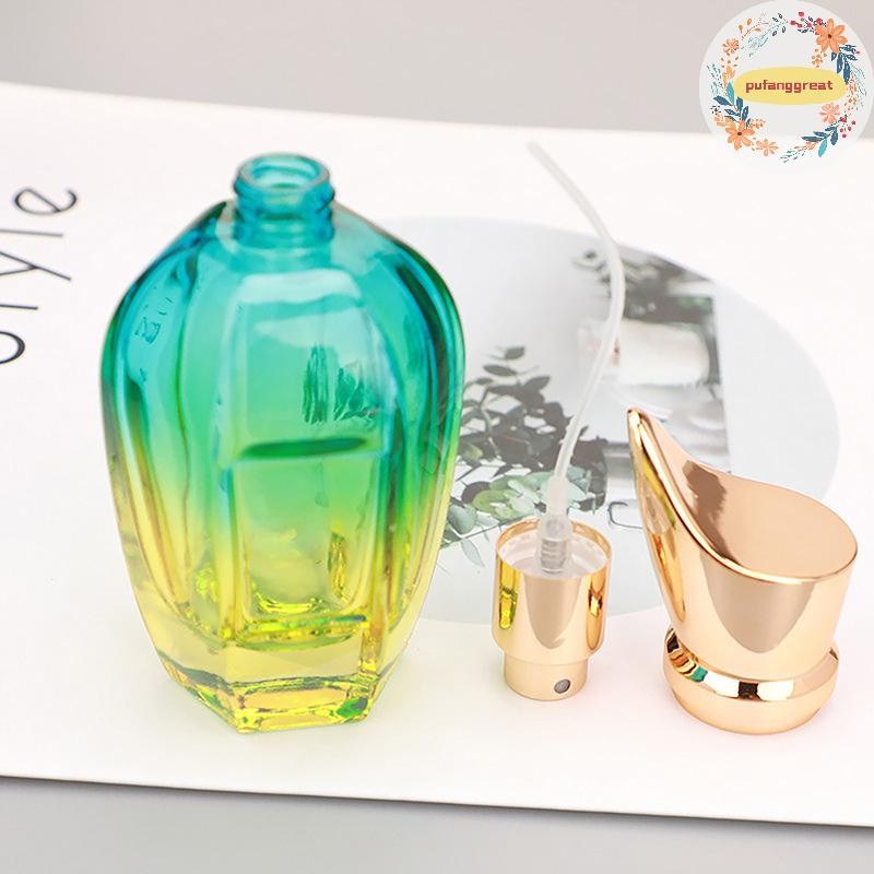 Pufanggreat ขวดน้ําหอม 30ML 50ml แก้วที่มีสีสันขนาดใหญ่ความจุน้ําหอม Atomizer ความจุสูงคอนเทนเนอร์ที่ว่างเปล่าแบบพกพารีฟิล TH