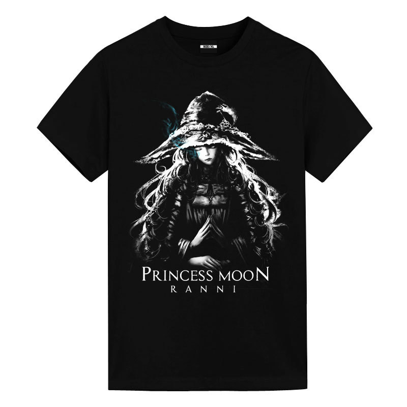 เสื้อยืด Elden Ring Old Man Ring Rani Print เสื้อยืดแขนสั้นผู้ชายสีดําแฟชั่นท็อป 3XL