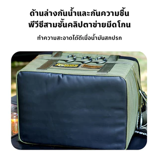 กระเป๋าถังแก๊ส กระเป๋าแคมป์ปิ้ง camping 36L ความจุขนาดใหญ่ มีคณะกรรมการโต๊ะ ผ้าOxford ช่องเสียบการ์ด
