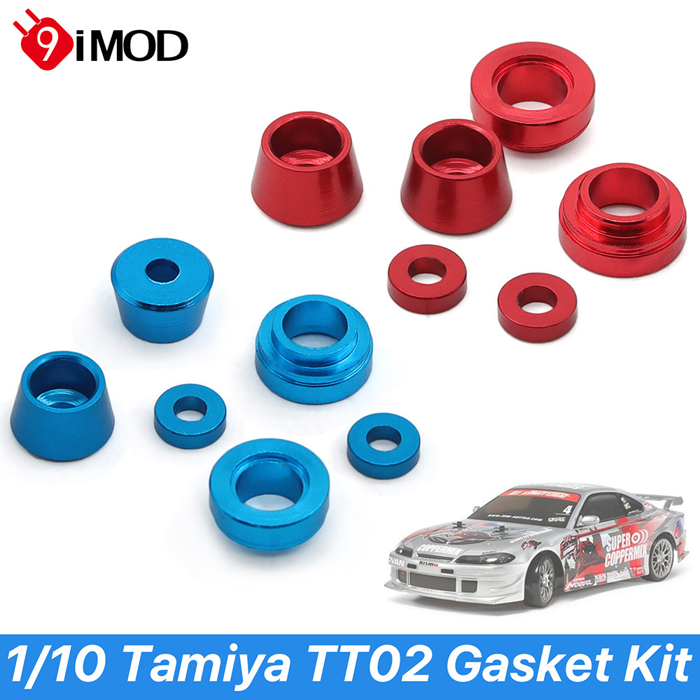 9IMOD โลหะพวงมาลัยถ้วยปะเก็นสําหรับพวงมาลัยด้านหน้าถ้วยปะเก็น 1/10 Tamiya TT02 RC รถ