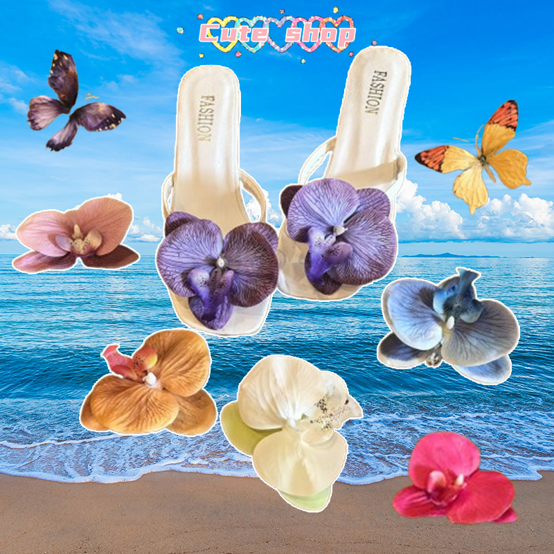 อุปกรณ์รองเท้าแตะ    ไอริส อุปกรณ์ผีเสื้อ    ไปเที่ยวทะเล    หลากหลายสไตล์   summer beach