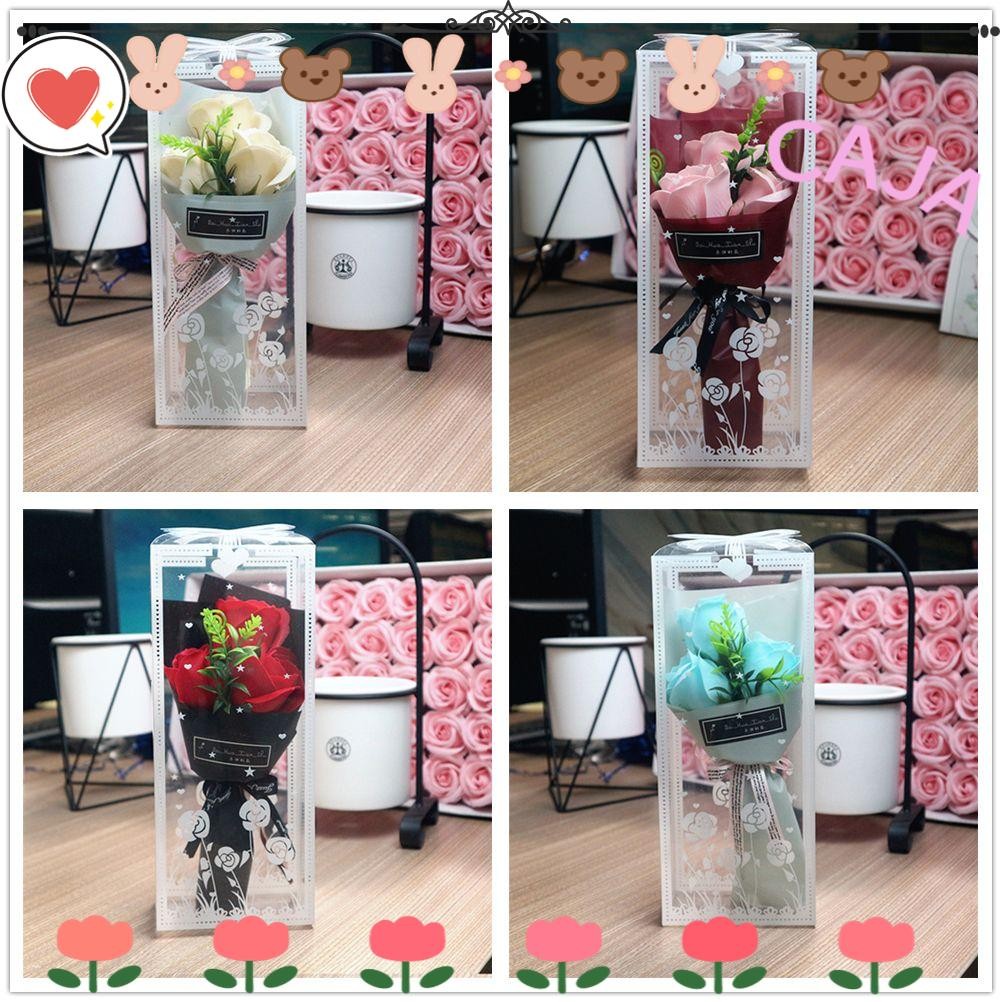 คาจา1ช่อกุหลาบประดิษฐ์ของขวัญวันวาเลนไทน์วันแม่ชนิดบรรจุกล่องตกแต่งบ้านสบู่ดอกไม้