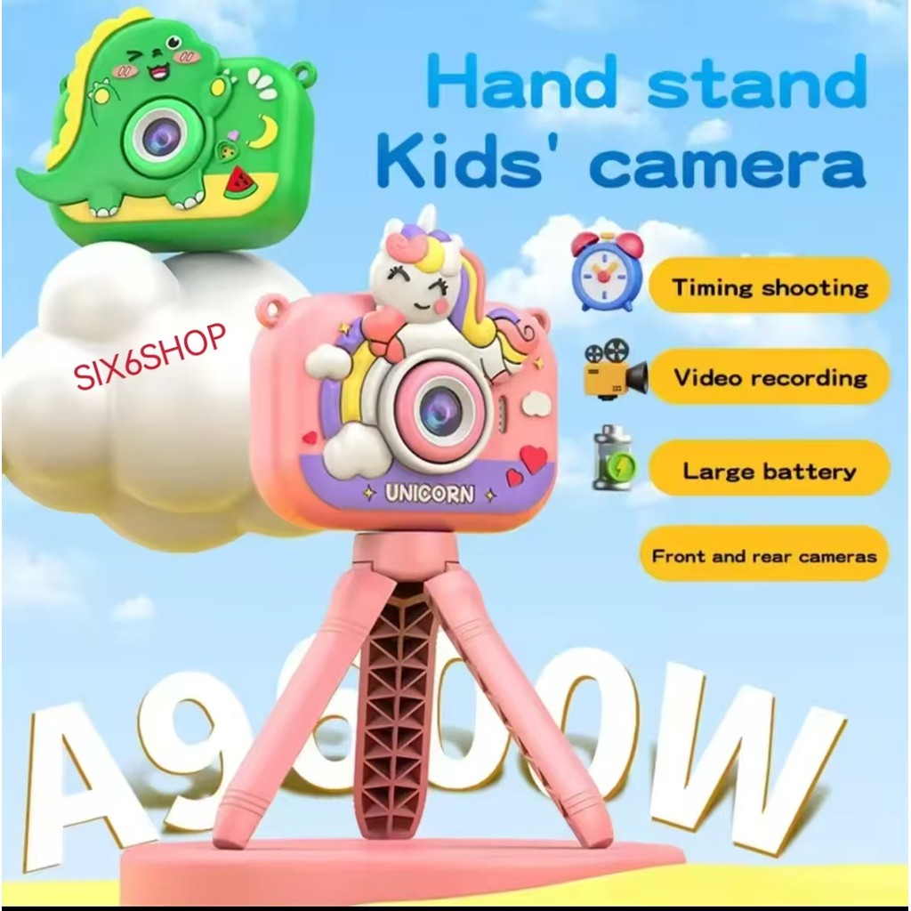 SIX6SHOP(P24)*พร้อมส่งในไทย* Camera HD กล้องถ่ายรูป ถ่ายวีดีโอ ลาย การ์ตูน ปริ้นภาพ พร้อมขาตั้ง