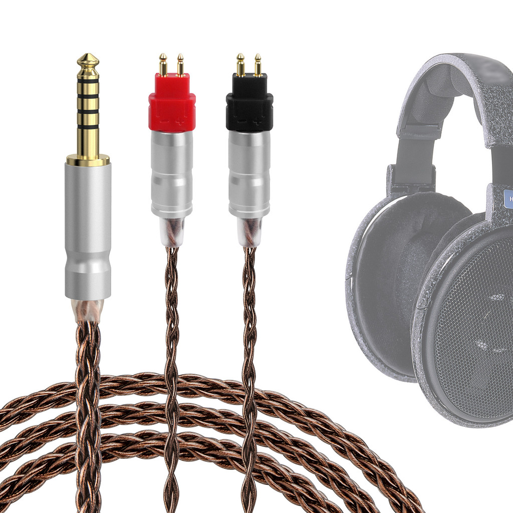 สายสัญญาณเสียงอัพเกรด Geekria เข้ากันได้กับสายหูฟัง Sennheiser HD 600, HD 650, HD 660S2, ชุดหูฟัง HD 6XX, สายหูฟัง 4.4 มม. ถึง 2Pin (1.5 ม.)