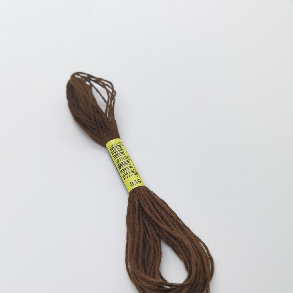 6 Skeins DMC 839 840 841 842 844 869 890 ด้าย Cross Stitch พรีเมี่ยมสายรุ้งสีเย็บปักถักร้อยไหมขัดฟัน Threads