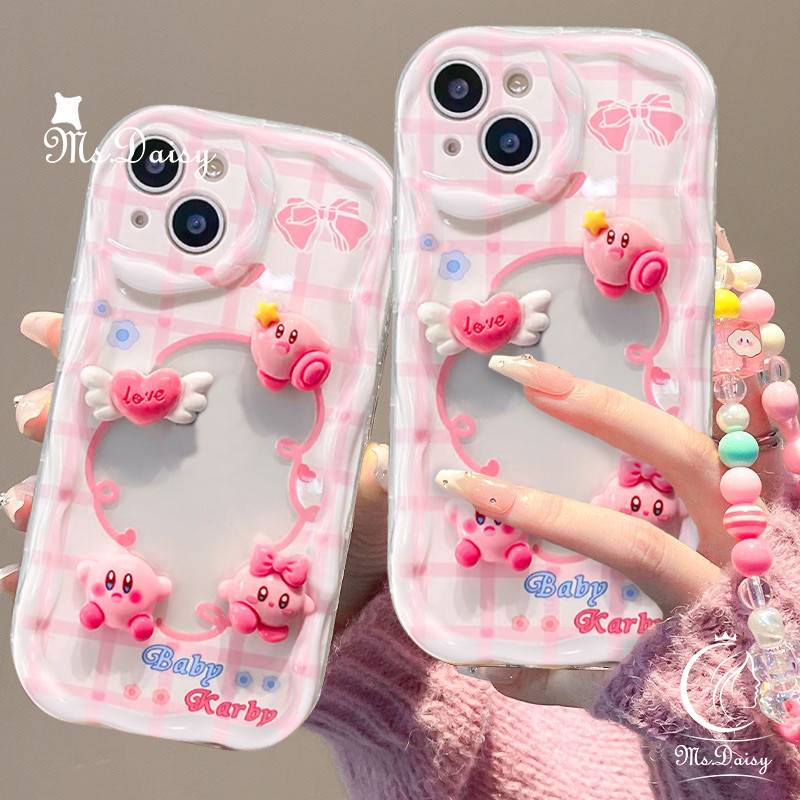 สําหรับ VIVO S1 Pro T1 V15 Pro V20 Pro V23 V23E V25E V27 Pro V27E V29 Z1 Pro Creative DIY น่ารักการ์ตูน Kirby เคสโทรศัพท์ TPU 3D หยักฝาครอบโทรศัพท์