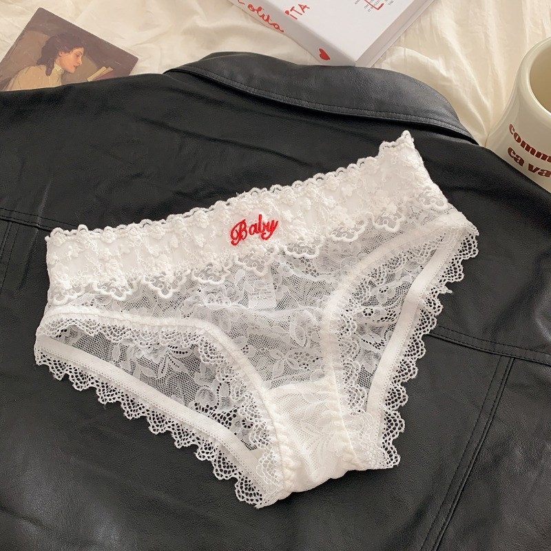 Sweetheart~french Romantic Sexy Girl Pants Fashion New Style Lace Thin Low-Waist Flat Briefs