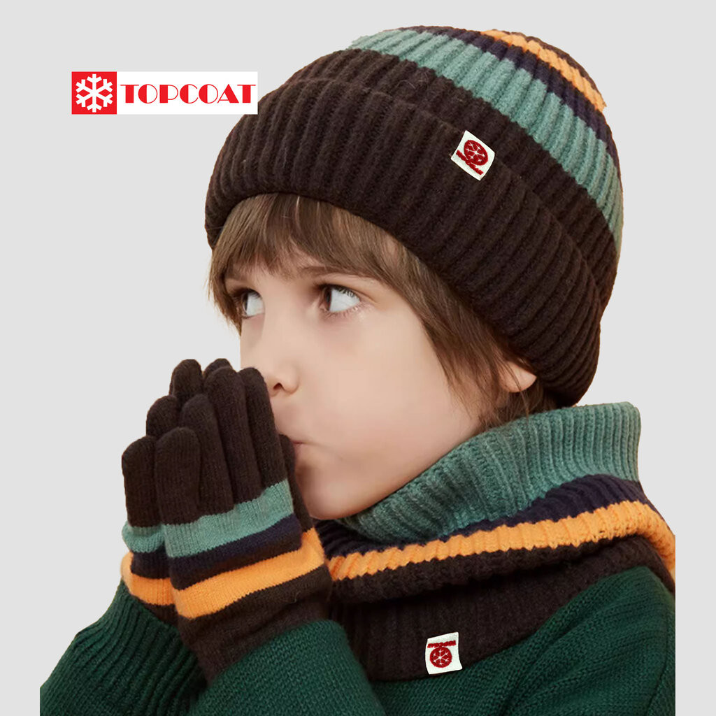 TOPCOAT เซ็ทถุงมือ หมวกและผ้าพันคอแบบสวมสำหรับเด็ก (1 เซ็ท) Freesize