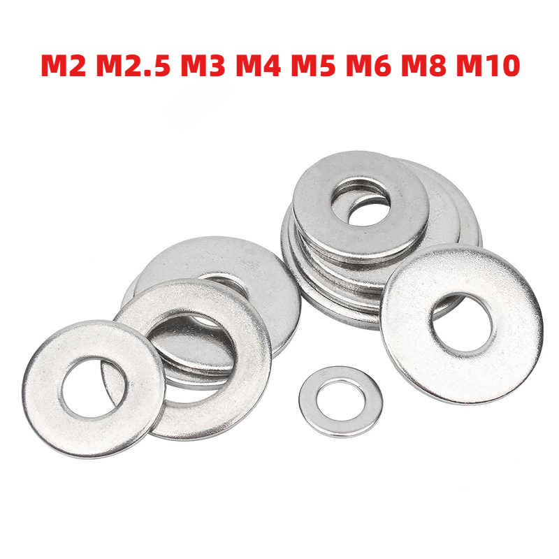 [HKH] M2 M2.5 M3 M4 M5 M6 M8 M10 304 สแตนเลสสตีลแบนเครื่องซักผ้าขยาย thicken วงกลมแบนปะเก็นเครื่องซักผ้า