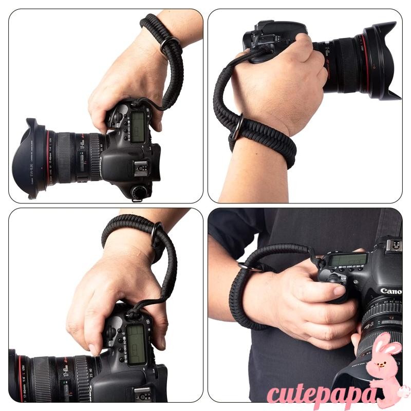 Cutep ปรับ Strong กล้องข้อมือ Lanyard สายคล้อง Grip สายสานสําหรับกล้อง DSLR