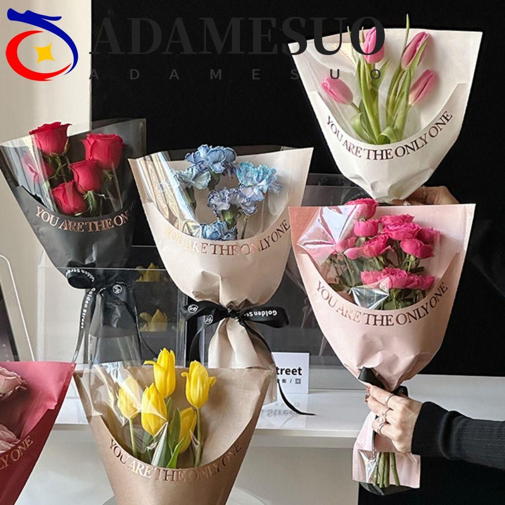 Adamesuo 10 ชิ้นถุงบรรจุดอกไม้, กระดาษห่อช่อดอกไม้กระดาษคราฟท์โปร่งใส, DIY OPP วัสดุบรรจุถุงกระดาษดอกไม้ของขวัญวันวาเลนไทน์