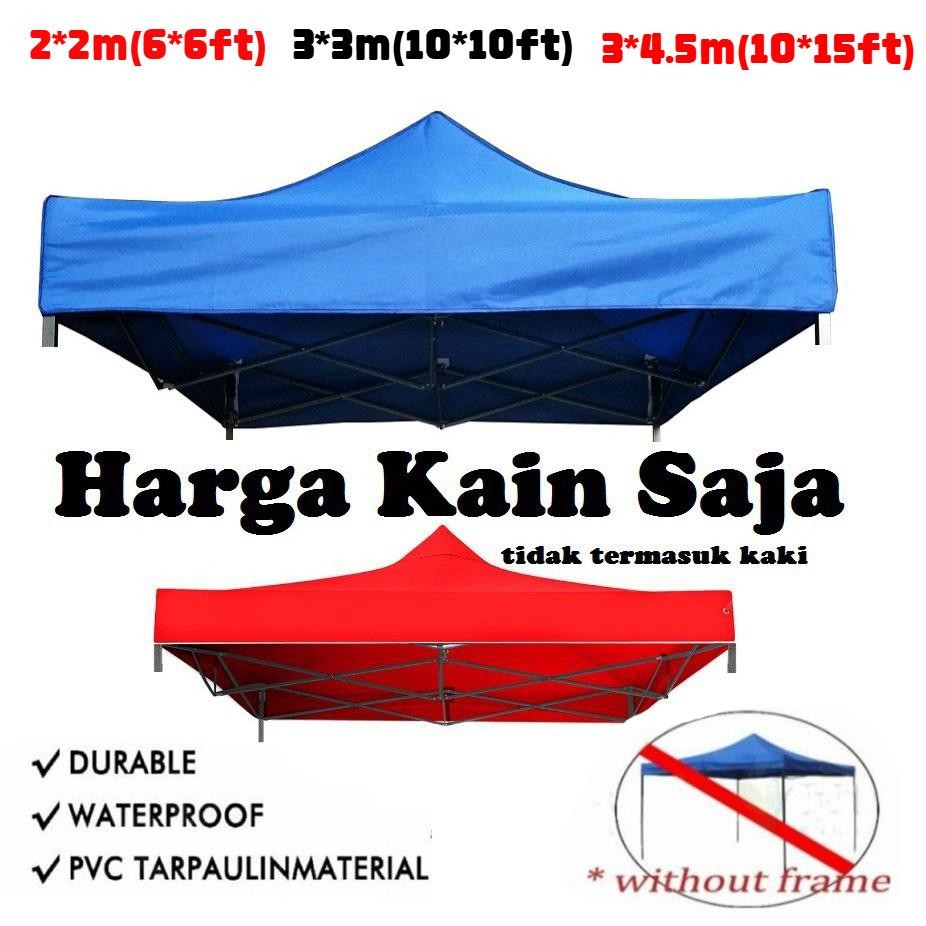 ผ้าใบเท่านั้น 6x6 10 x 10Ft Night Market Canopy หนากันน้ําพับ Canvas kanopi kain Harga Kain Saja
