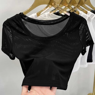 เสื้อครอปผู้หญิงแขนสั้น ทรงสั้น สวมใส่สบาย