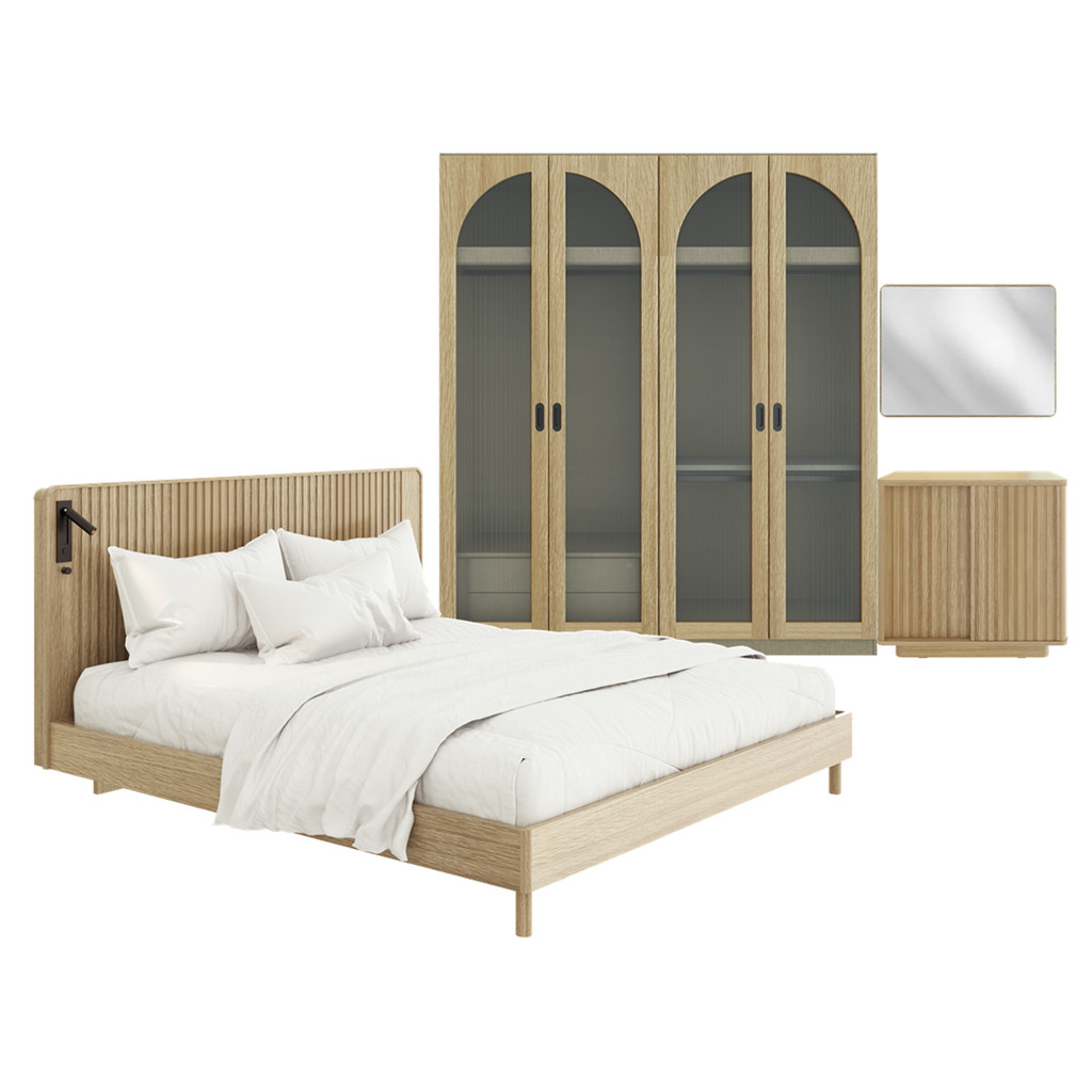 SB Design Square ชุดห้องนอน ขนาด 6 ฟุต รุ่น Valley (4 pcs.)  แบรนด์ SB FURNITURE