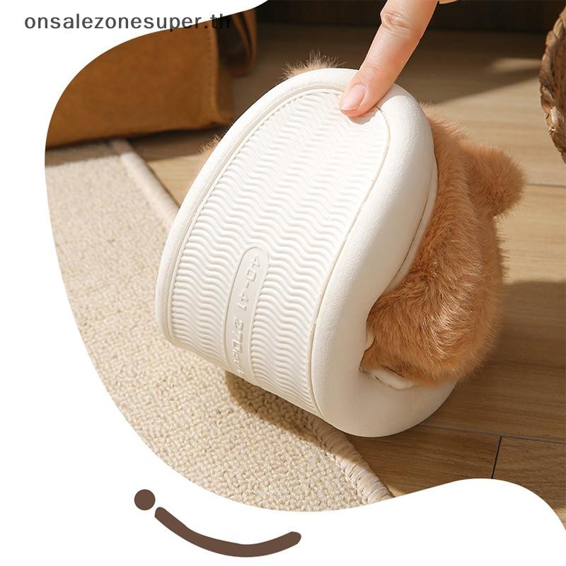 Ons Plush Capybara รองเท้าแตะรองเท้าแตะปิดนิ้วเท้าน่ารัก Slip-on House รองเท้าสบาย Furry เดินรองเท้าลื่นสําหรับห้องนอนในร่มที่ - รูปที่ 4