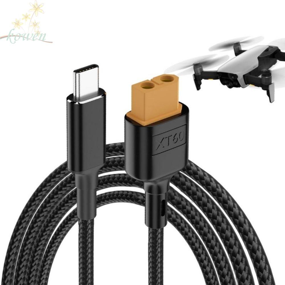 KOWEN XT60 ถึง Type-C สายอะแดปเตอร์, PD2.0/QC2.0 100W XT60 ถึง Type-C Fast สายชาร์จ,สายอะแดปเตอร์ SC100 Protocol 20V 5A USB-C ถึง XT60 สายชาร์จ
