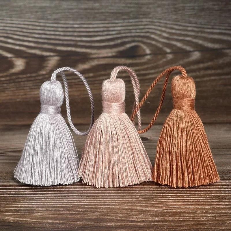 Simple พู่บุ๊คมาร์คจี้ Charms หัตถกรรมผ้าฝ้ายแท้ Tassels อุปกรณ์สำหรับทำเครื่องประดับ DIY