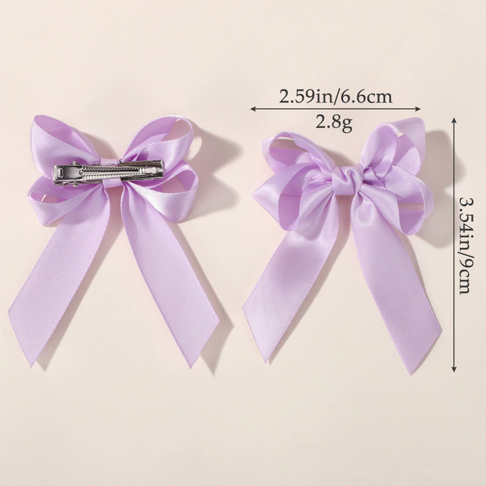 2 ชิ้น/ล็อตคราบ Bowknot กิ๊บติดผมสําหรับสาวสีทึบริบบิ้น Bows Hairpins Hairgripe เด็ก Boutique ผู้หญิงอุปกรณ์เสริมผม thumbnail 3