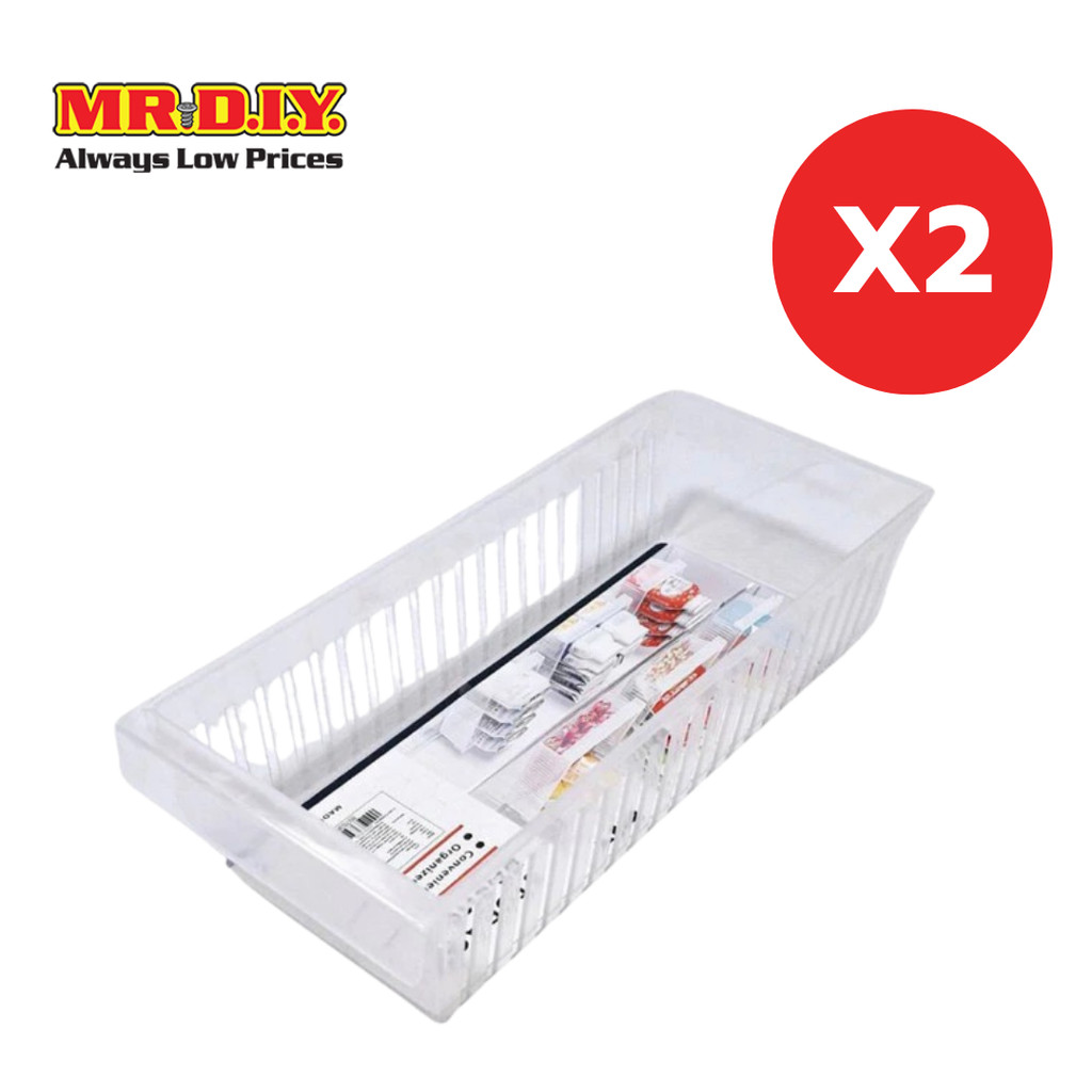 [2 แพ็ก] MR.D.I.Y ตะกร้าจัดระเบียบสิ่งของพลาสติก ขนาด 29.5 X 12 X 7 ซม.