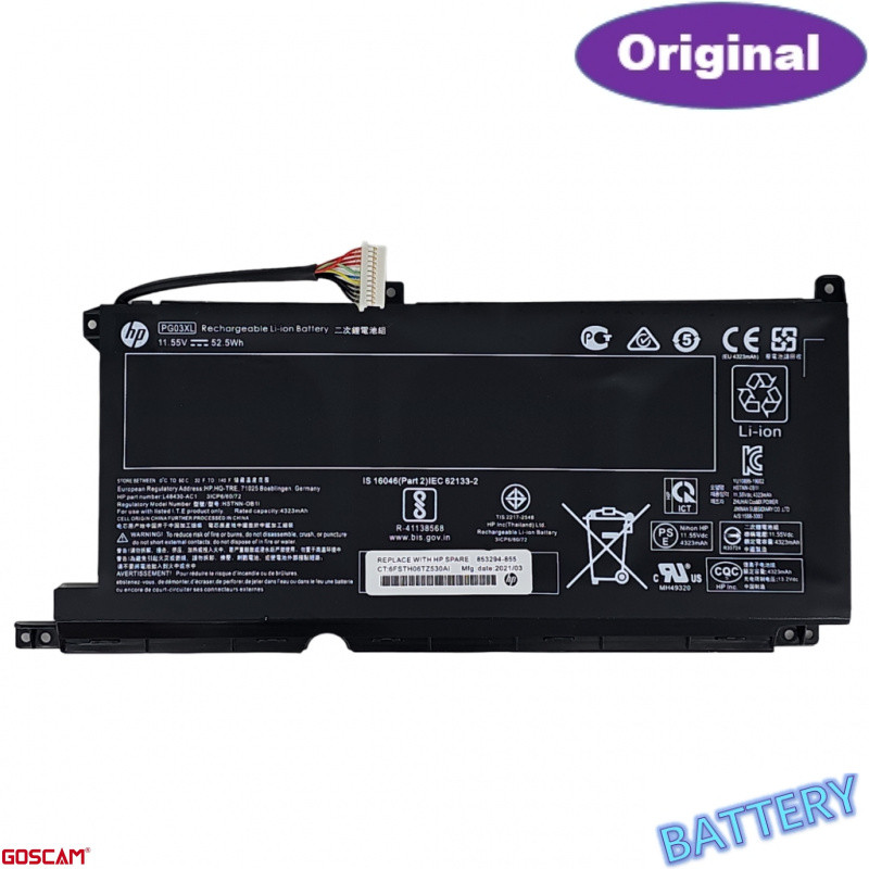 HP Battery แบตเตอรี่ เอชพี HP Pavilion 15-DK 15-EC PG03XL good.