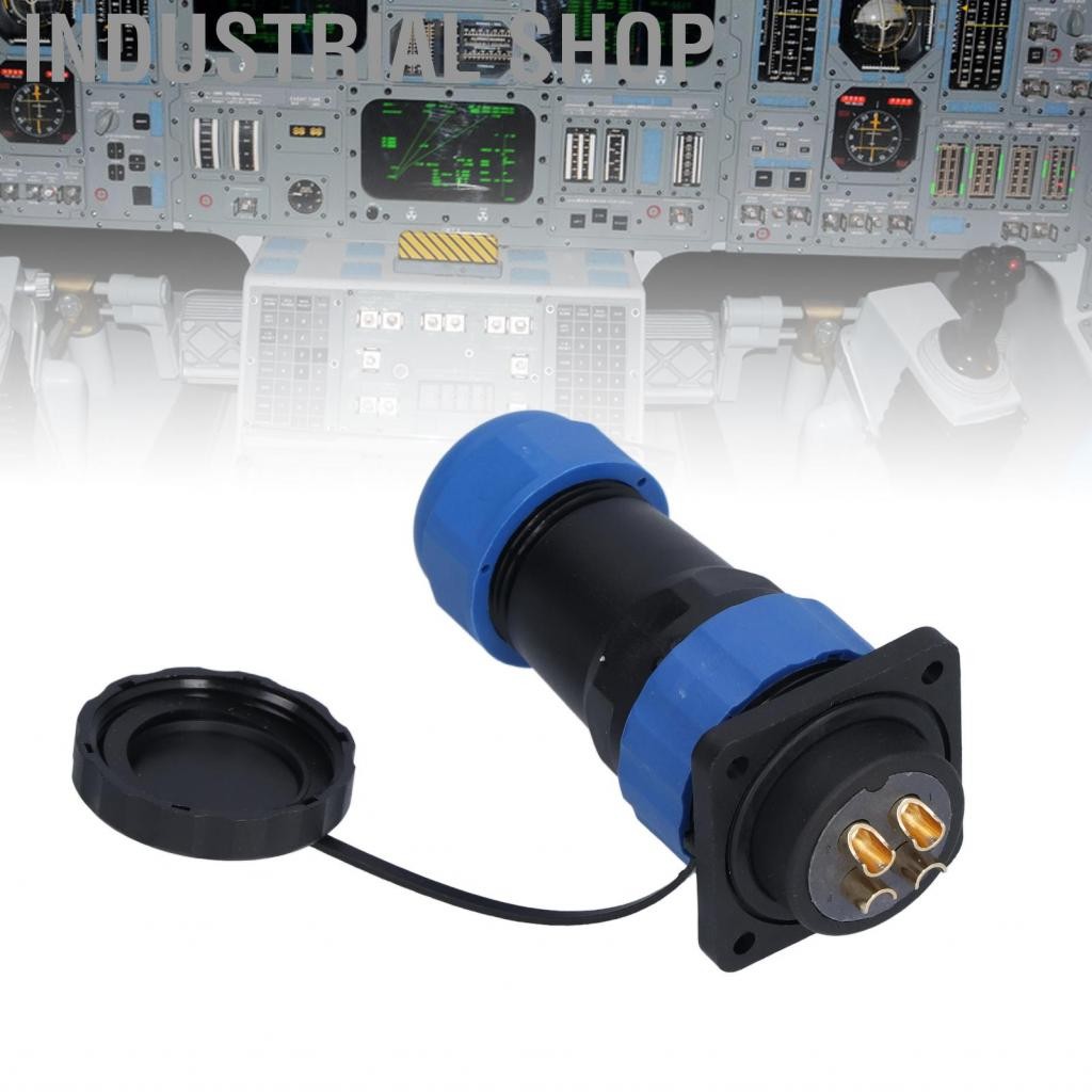 Industrial Shop-th Power Connector 380V 45A Square 4 Holes IP68 Socket Aviation ที่มีขนาดหัว 28 มม. 