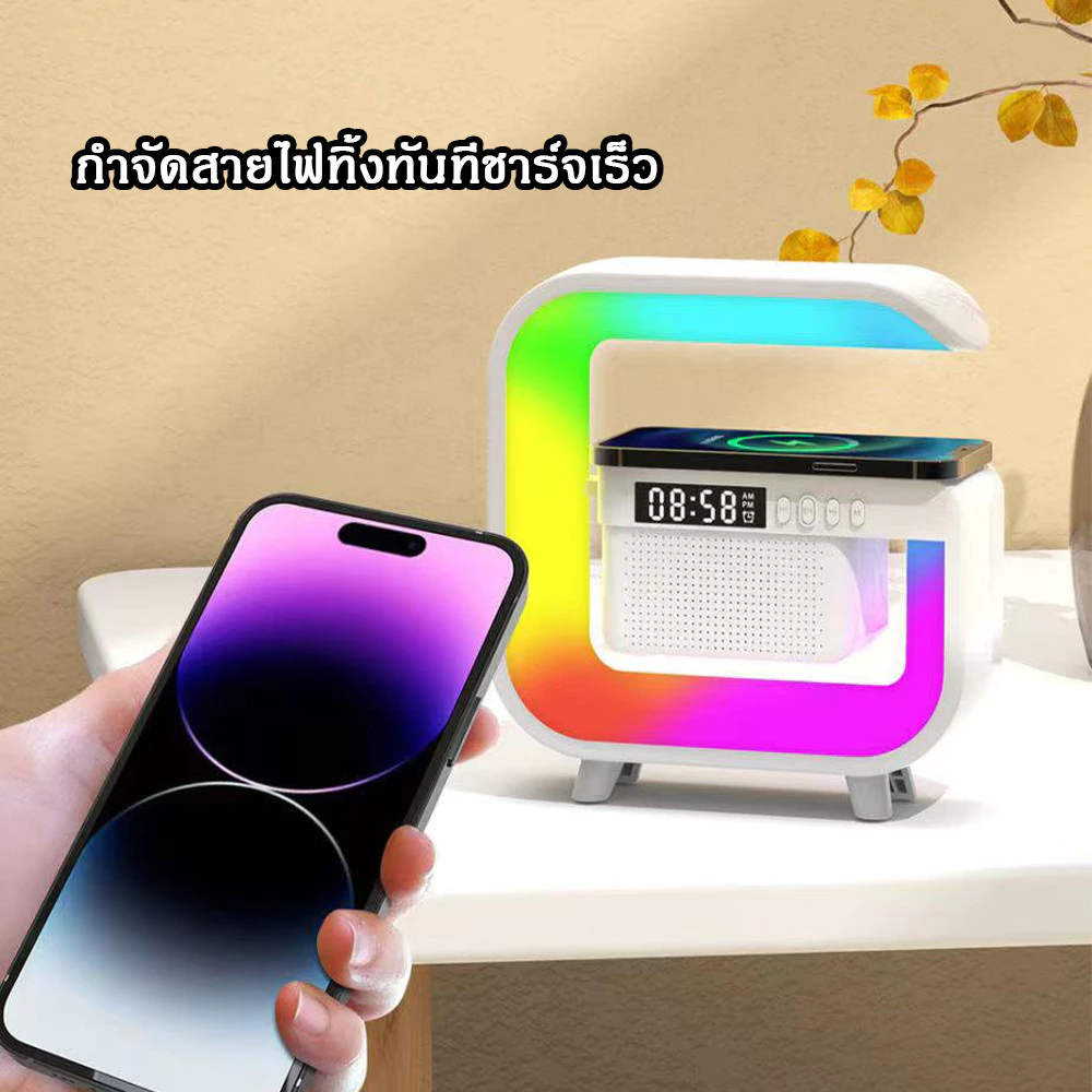 ลำโพงบลูทูธ 3 ใน 1 พร้อมนาฬิกาปลุกและไฟ LED thumbnail 5