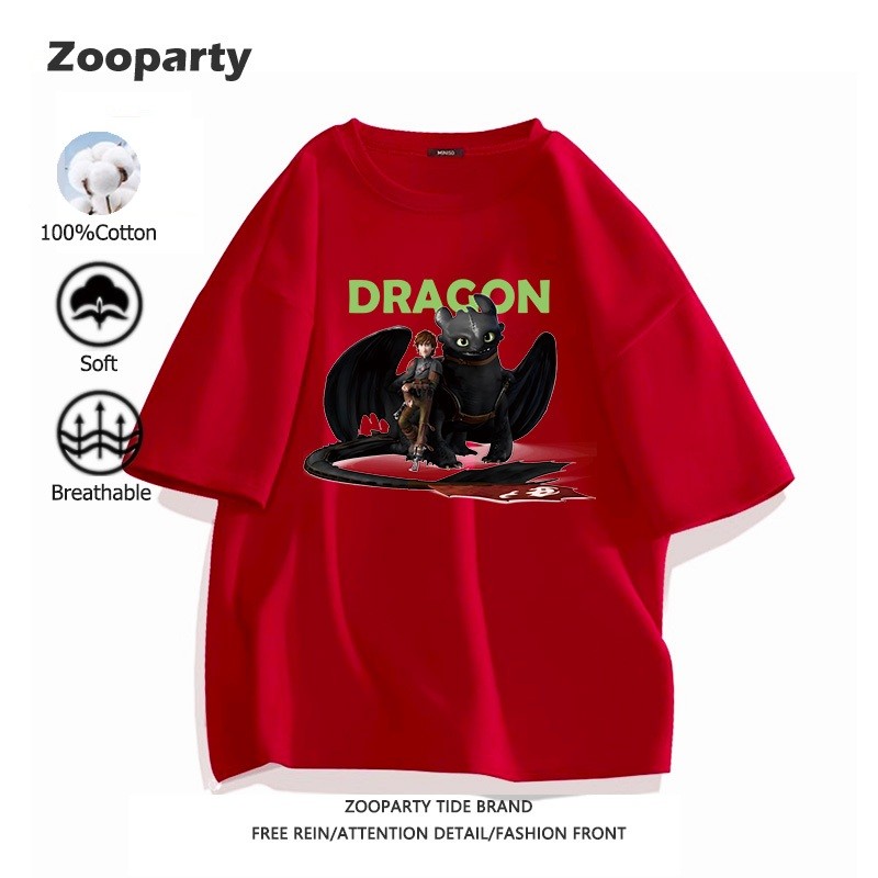 KATUN How To Train Your Dragon เสื้อยืดผู้ชาย​ เขี้ยวกุด ติดตามเทรนล่าสุด เสื้อยืดผ้าคอตตอนสุดเท่จริ