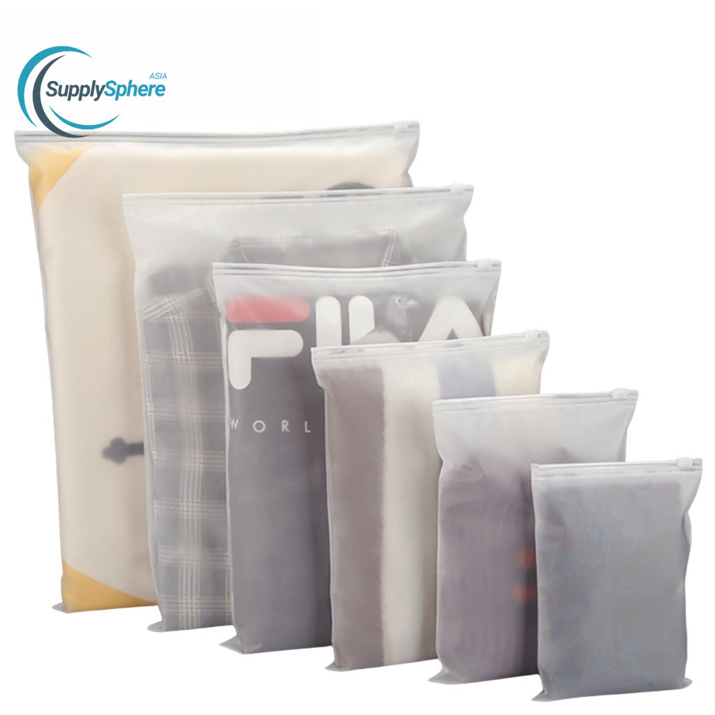 ถุงซิปล็อก สีขาวขุ่น เนื้อหนาด้านละ 100ไมครอน ไม่มีรู มี 5 ไซส์ พร้อมส่งจากไทย