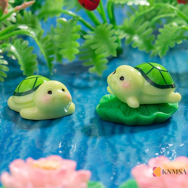 KNMSA] 1 ชิ้นการ์ตูนน่ารักเต่าน้อยตุ๊กตา Micro Landscape เครื่องประดับ Dollhouse Home Garden Craft ตกแต่ง DIY Garden อุปกรณ์เสริม ศนแกะ