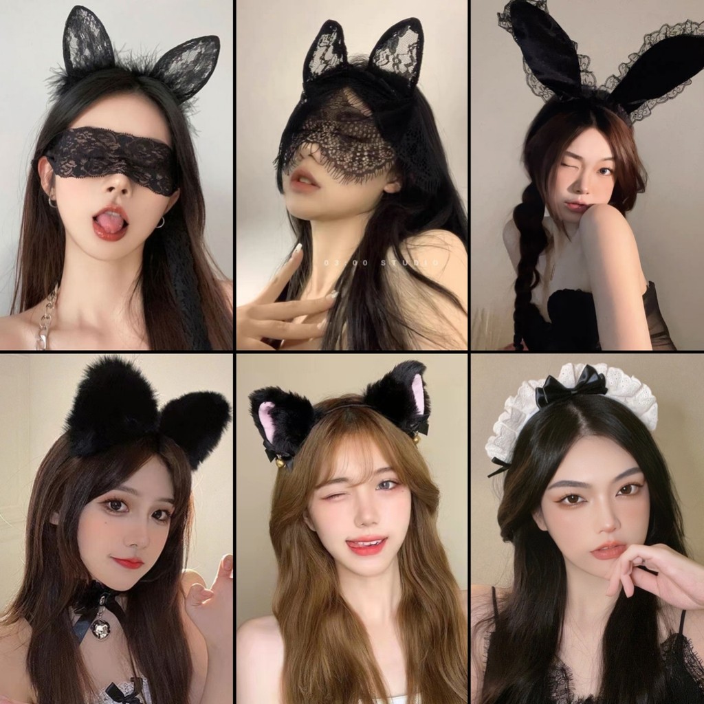 cosplay  ที่คาดผมน่ารักและเซ็กซี่  หูแมว  ลูกไม้  หูกระต่าย  ที่คาดผมแบบแม่บ้าน  มีหลายแบบให้เลือก