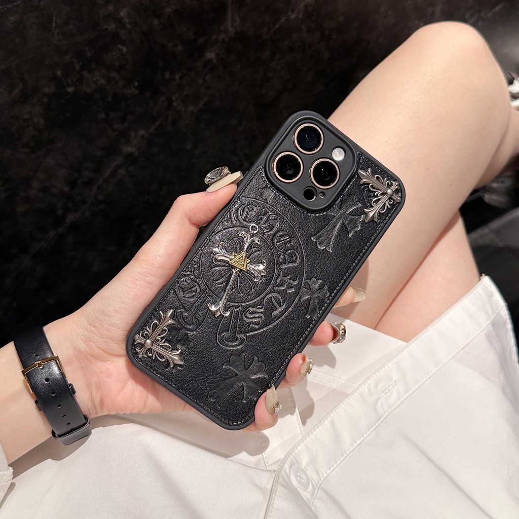 Creative Emboss หนังสําหรับ iPhone 17 Pro Max 16 15 14 13 Pro Max 16 15 14 Plus 3D โลหะ Rivet ออกแบบเลนส์ป้องกัน Full Coverage TPU Soft Border Design Anti Falling Cover ราคา ถูกที่สุด ดีลบีเคเค แกลเลอรีภาพที่ 5